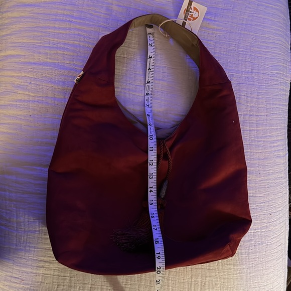 Deep Red Ultrasuede Happy Hobo bag - Picture 10 of 11